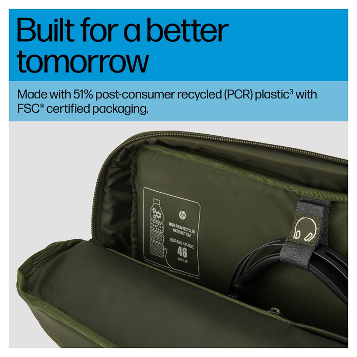 HP Bolsa Modular para Portátil de 15,6 Pulgadas - Verde y Gris