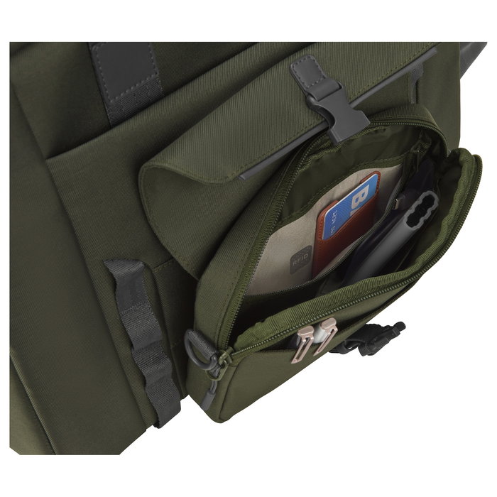 HP Bolsa Modular Bandolera para Portátil 15.6 Pulgadas (39.6 cm), Poliéster, Resistente al Agua, Gris/Verde, Hasta 1.14 kg