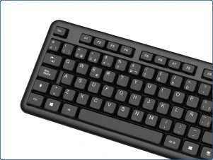 Iggual CK-OFFICE-105T Teclado de Oficina USB, QWERTY Español Completo 105 Teclas, Layout Español, Negro, Plug & Play, Antideslizante, Resistente a Salpicaduras