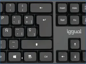 Iggual CK-OFFICE-105T Teclado de Oficina USB, QWERTY Español Completo 105 Teclas, Layout Español, Negro, Plug & Play, Antideslizante, Resistente a Salpicaduras