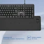 Iggual CK-OFFICE-105T Teclado de Oficina USB, QWERTY Español Completo 105 Teclas, Layout Español, Negro, Plug & Play, Antideslizante, Resistente a Salpicaduras