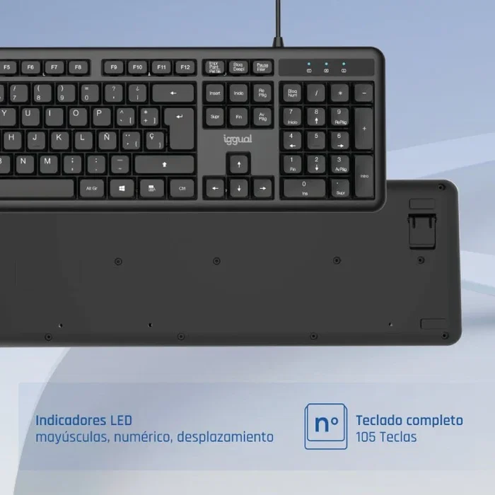 Iggual CK-OFFICE-105T Teclado Oficina USB QWERTY Español Negro
