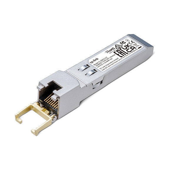TP-Link TL-SM5310-T Transceptor SFP+ de Cobre 10 Gigabit Ethernet RJ-45 100 m 10GBASE-T para Redes, Plata