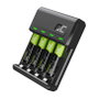 Green Cell GRSETGC02 VitalCharger con 4 Baterías Recargables AAA 800mAh