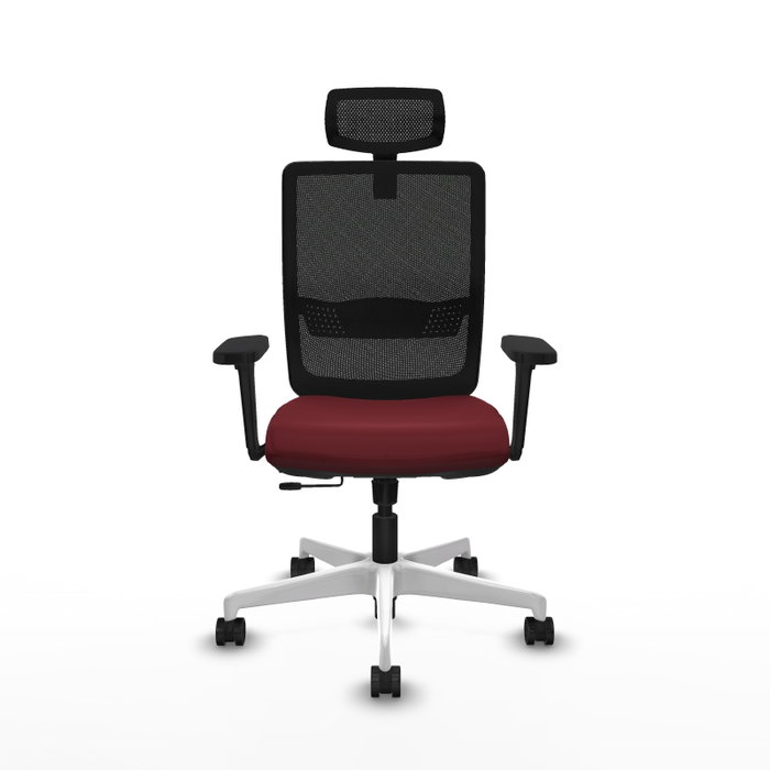 PIQUERAS Y CRESPO Silla de oficina Haches con mecanismo Sincro/Traslack, Granate y Negro