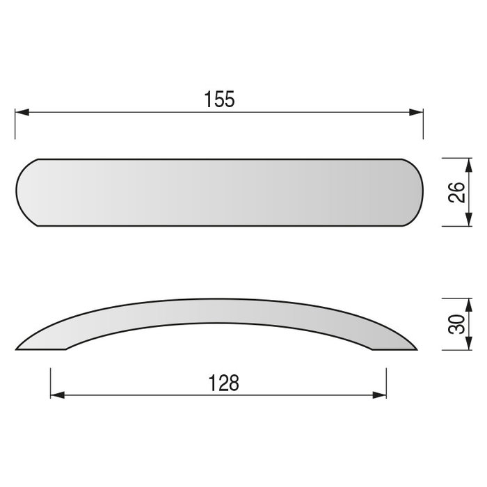 Trentadue Tirador Heracle Cromo Aluminio Distancia 128 mm Mobiliario