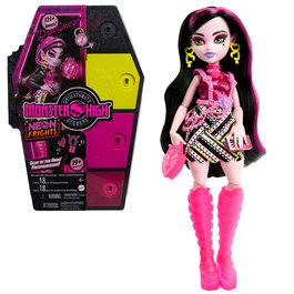 Monster High Skulltimate Secrets Neon Frights Draculaura con Color Reveal y Accesorios Brillantes Hnf78 - Muñeca de Colección +19 Sorpresas