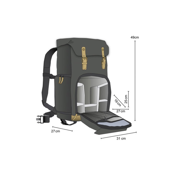 Mantona Photo Backpack Luis Retro Black Mantona Photo Backpack Luis Retro Black