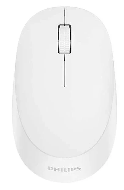 Philips SPK7407W/00 Ratón de Oficina Inalámbrico con Bluetooth y Receptor RF 2.4G - Ambidiestro, Óptico 1600 DPI, Cambio entre 3 Dispositivos, Blanco