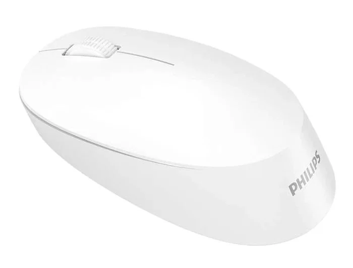 Philips SPK7407W/00 Ratón de Oficina Inalámbrico con Bluetooth y Receptor RF 2.4G - Ambidiestro, Óptico 1600 DPI, Cambio entre 3 Dispositivos, Blanco