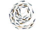 DKD Home Decor Decoración de Pared Metal Peces Azul y Dorado 60x5x71