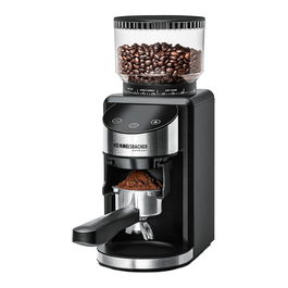 ROMMELSBACHER EKM 400 Molinillo de café eléctrico, 220g capacidad, muelas cónicas de acero inoxidable, 35 ajustes, color negro y acero