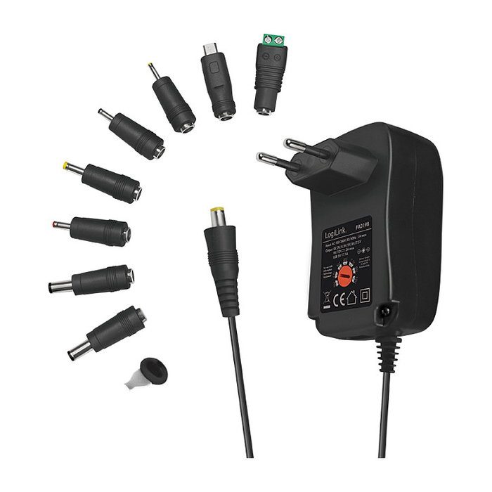LogiLink Fuente de alimentación universal 3-12V con puerto USB, 30W LogiLink Fuente de alimentación universal 3-12V con puerto USB, 30W