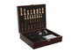 DKD Home Decor Juego de Ajedrez y Póker de MDF Marrón Set de 7 Piezas Colección Caballero 24x19x7 cm