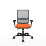 PIQUERAS Y CRESPO Silla de oficina Haches con mecanismo Sincro/Traslack, Tela Naranja y Malla Gris