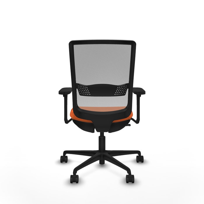 PIQUERAS Y CRESPO Silla de oficina Haches con mecanismo Sincro/Traslack, Tela Naranja y Malla Gris PIQUERAS Y CRESPO Silla de oficina Haches con mecanismo Sincro/Traslack, Tela Naranja y Malla Gris