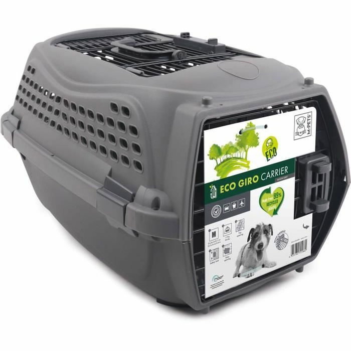 M Pets Jaula de Transporte ECO GIRO Gris Talla M M Pets Jaula de Transporte ECO GIRO Gris Talla M
