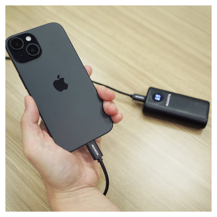ADATA Cable USB-C a USB-C CACC-200PN-BK de 2 metros, Negro ADATA Cable USB-C a USB-C CACC-200PN-BK de 2 metros, Negro