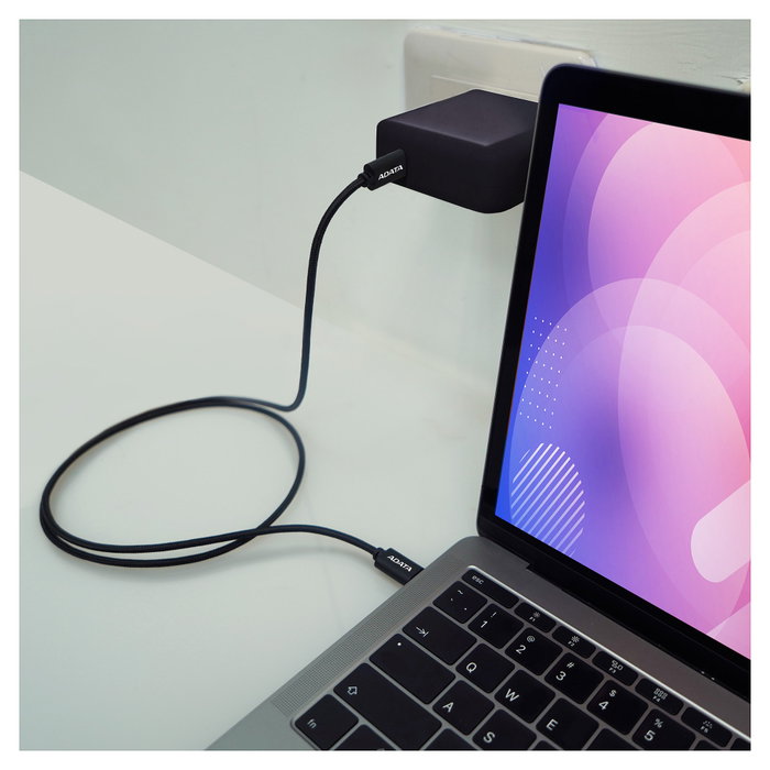 ADATA Cable USB-C a USB-C CACC-200PN-BK de 2 metros, Negro ADATA Cable USB-C a USB-C CACC-200PN-BK de 2 metros, Negro