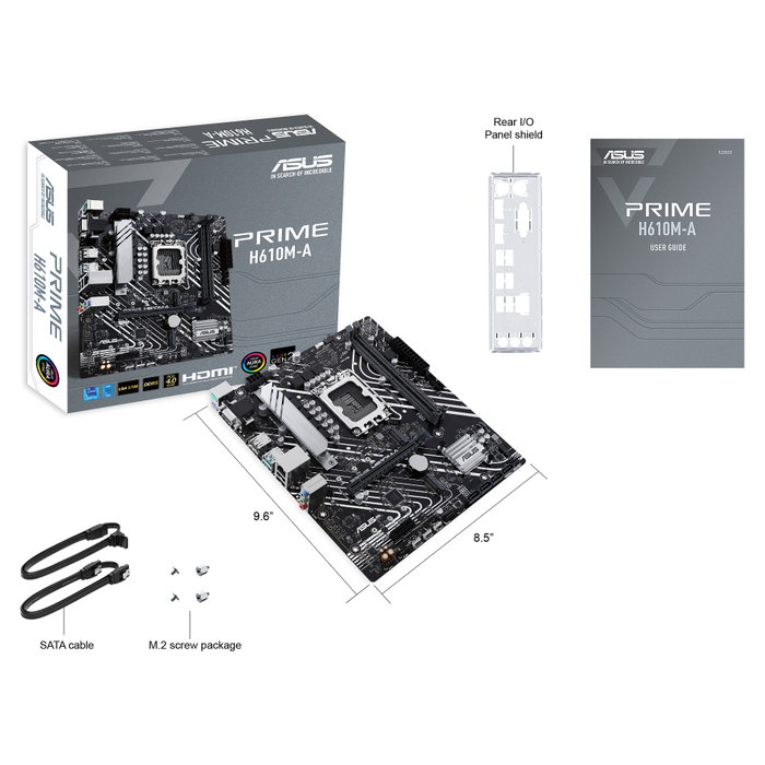 ASUS PRIME H610M-A-CSM Intel H610 LGA 1700 DDR5 Micro ATX