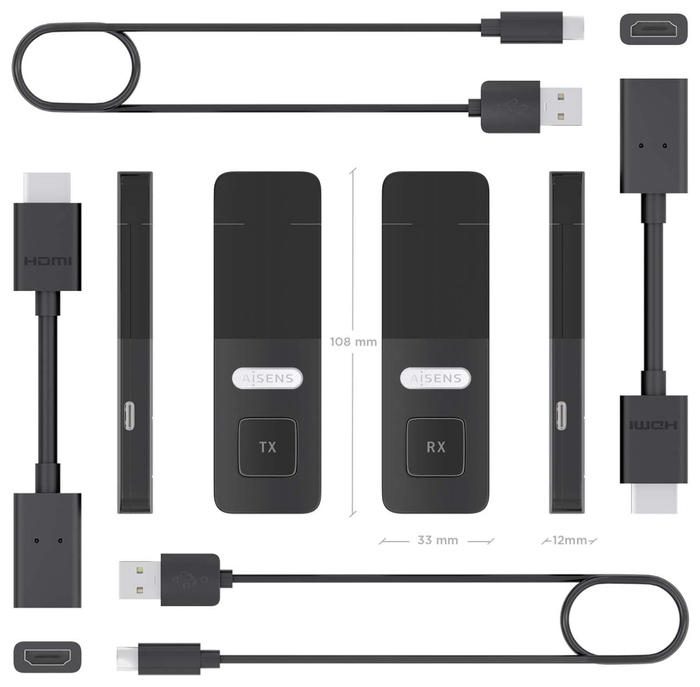 Aisens HDMI Inalámbrico 1080P 30m Negro