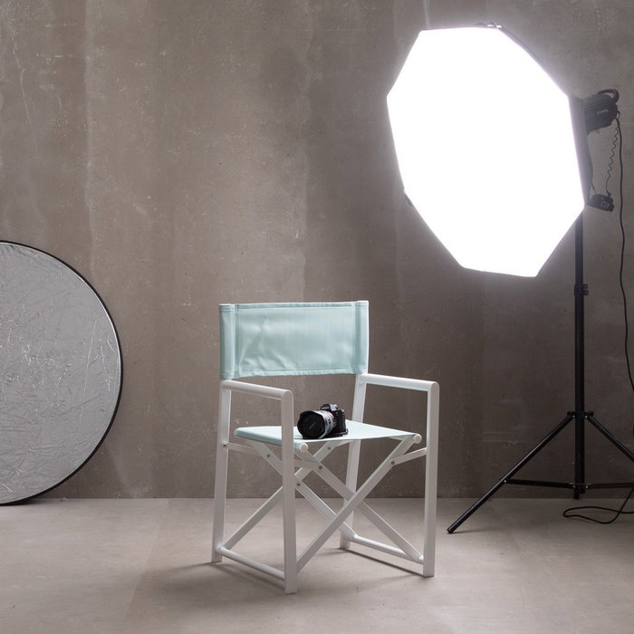 Silla Director Verde-Blanco 56 X 53 X 84 cm (Set de 2)