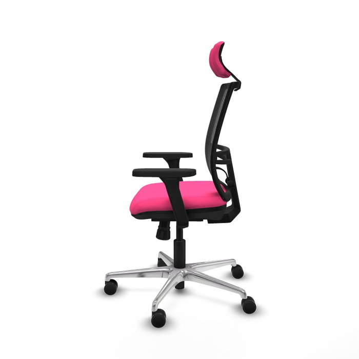 PIQUERAS Y CRESPO Silla de oficina Yunquera Rosa y Negro con mecanismo Sincro