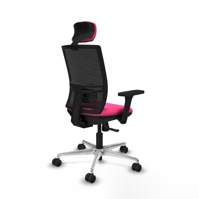 PIQUERAS Y CRESPO Silla de oficina Yunquera Rosa y Negro con mecanismo Sincro