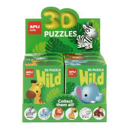 APLI Puzle Educativo Apli Kids 3D Wild Surtido Expositor de 6 modelos