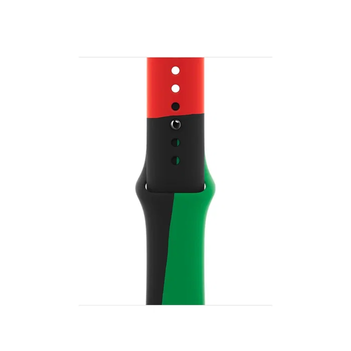 Apple MUQ63ZM/A Correa para Apple Watch 40 mm Deportiva Unity - Banda Fluoroelastómero Negro, Verde, Rojo Panafricana Tamaño M/L