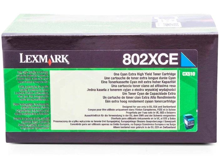 Lexmark 80C2XCE Cartucho de Tóner Cian Extra Alto Rendimiento Lexmark 80C2XCE Cartucho de Tóner Cian Extra Alto Rendimiento