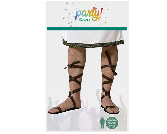 Sandalias Marrones Talla Única para Disfraces de Cavernícola, Romano o Guerrero - Carnaval y Teatro Sandalias Marrones Talla Única para Disfraces de Cavernícola, Romano o Guerrero - Carnaval y Teatro