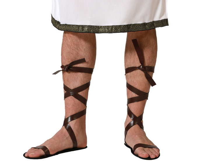 Sandalias Marrones Talla Única para Disfraces de Cavernícola, Romano o Guerrero - Carnaval y Teatro Sandalias Marrones Talla Única para Disfraces de Cavernícola, Romano o Guerrero - Carnaval y Teatro