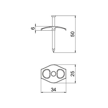 OBO Bettermann Nagel-Fix 3,5x50mm Blanco OBO Bettermann Nagel-Fix 3,5x50mm Blanco