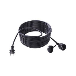 Bachmann Cable Extensión H07RN-F 3G1.5mm² 1m Negro, Schutzkontakt