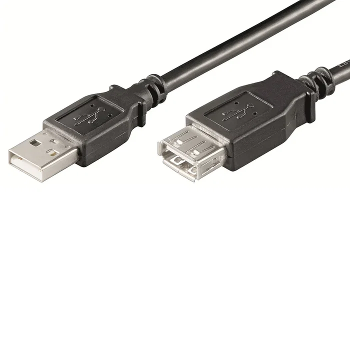 Ewent EC1011 Cable USB 2.0 de Extensión A Macho a A Hembra AWG28, 1 Metro (1m), Negro