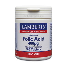 Lamberts Ácido fólico 100 tabletas de 400 mcg
