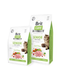 Brit Care Grain Free Weight Control Gato Senior 7Kg - Hipoalergénico, Sin Cereales, Bajo en Grasa, Alto en Fibra, Probióticos, Prebióticos, Salud Urinaria