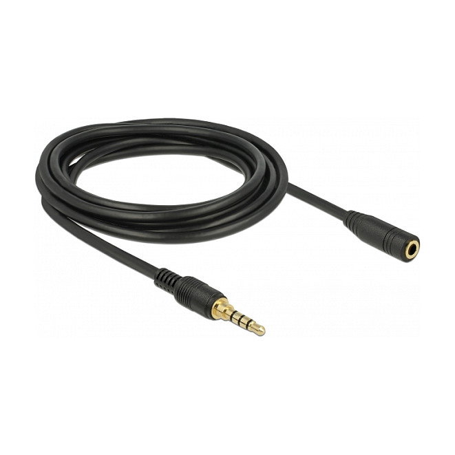DeLOCK 85633 Cable de extensión de audio 3,5 mm, 3 m, Negro