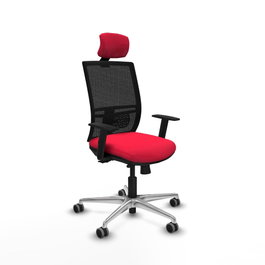 PIQUERAS Y CRESPO Silla de oficina Yunquera con Mecanismo Sincro/Traslack Rojo/Negro