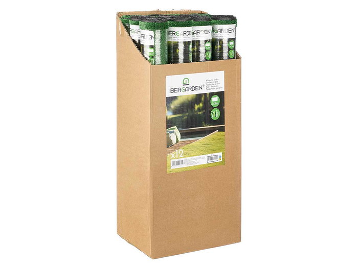 Ibergarden Moqueta de Jardín en Rollo, 7 mm de Grosor, 1 x 3 m, Plástico, Color Verde (Set de 12)