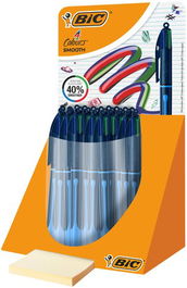 Boligrafo De 4 Colores Bic Smooth Drop Expositor De 30