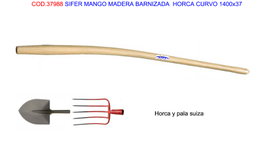 SIFER Mango de Madera Barnizada para Horca Curva 1400x37 mm