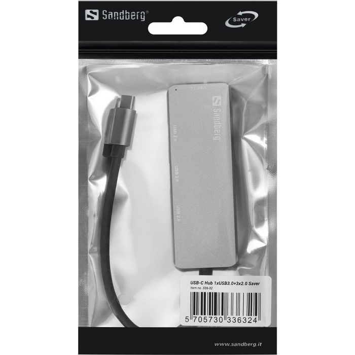 Sandberg USB-C Hub SAVER 1xUSB3.0+3x2.0