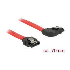 DeLOCK Cable SATA 6 Gb/s recto a angulado 70 cm rojo