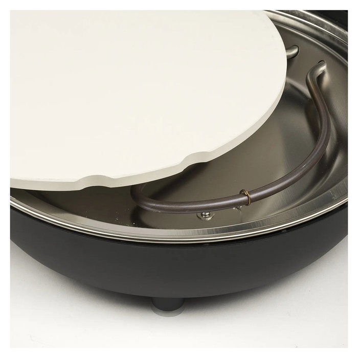 Ferrari Horno de Pizza con Piedra, 28 cm, 420 °C, 1200 W, Negro y Plata - Modelo G10199