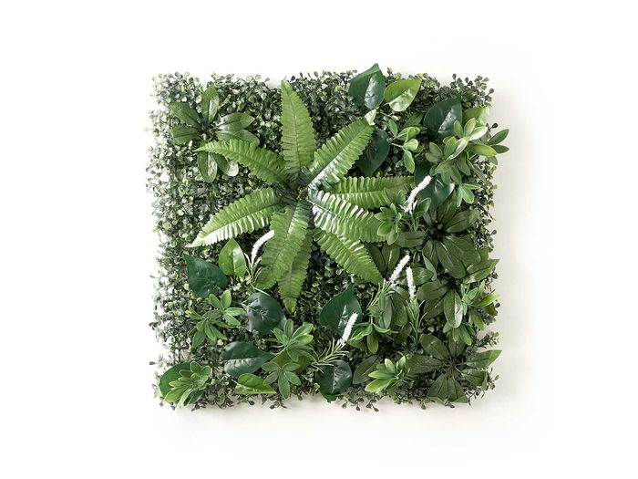 Ibergarden Jardin Vertical Hoja Helecho 50x50 cm Verde y Blanco (Set de 10)