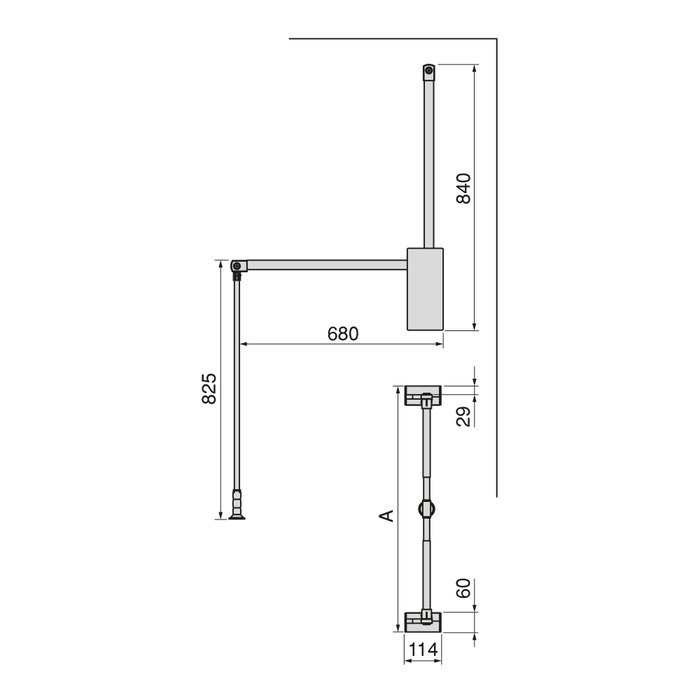 Emuca Colgador abatible para armario Sway, ancho regulable 830 - 1150mm Acero, Aluminio y Plástico, Pintado Titanio