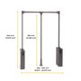Emuca Colgador abatible para armario Sway, ancho regulable 830 - 1150mm Acero, Aluminio y Plástico, Pintado Titanio