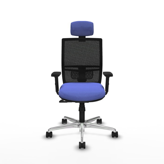 PIQUERAS Y CRESPO Silla de oficina Yunquera con mecanismo Sincro, Azul claro y Negro